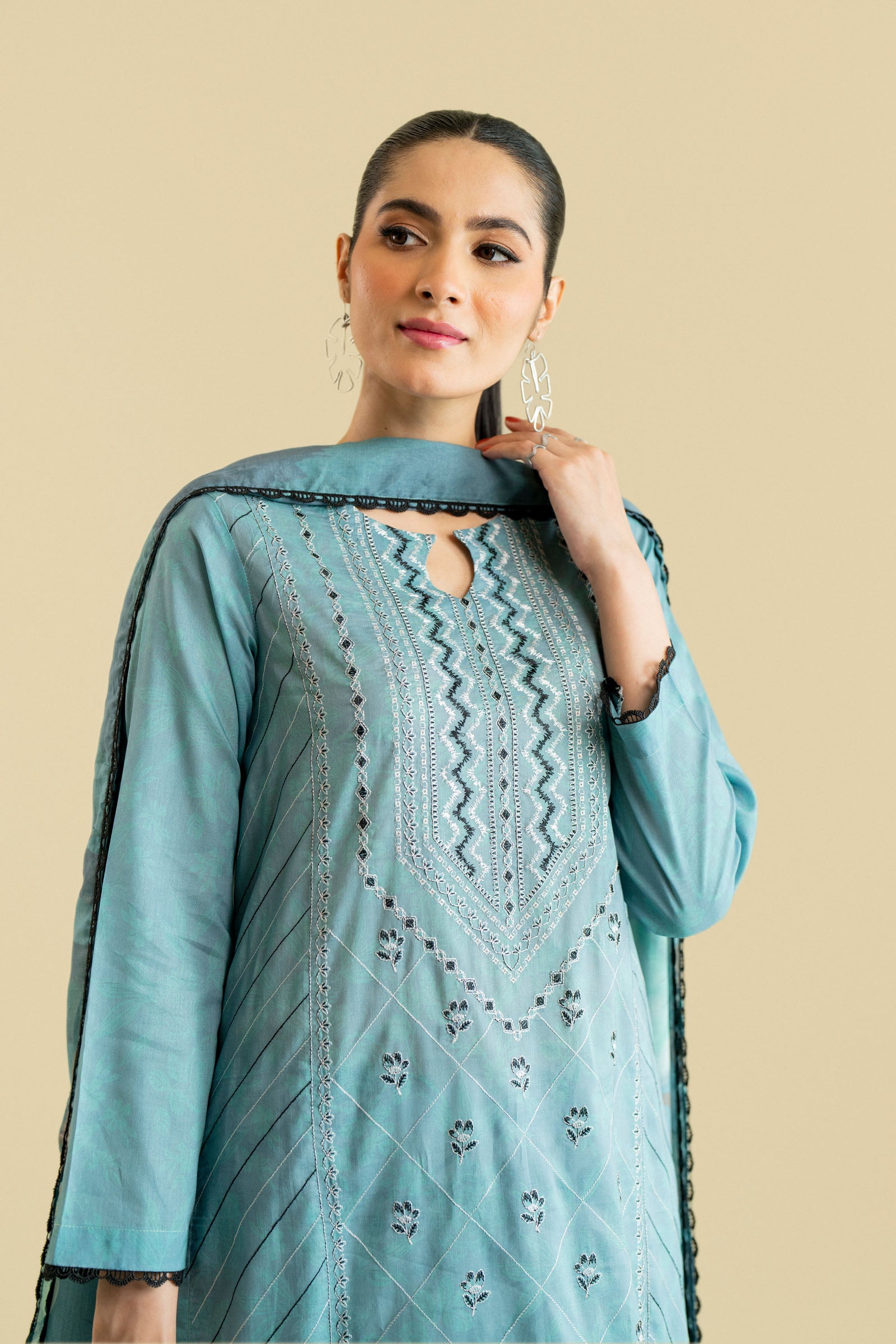 Lawn Digital Print Embroidery Phulkari