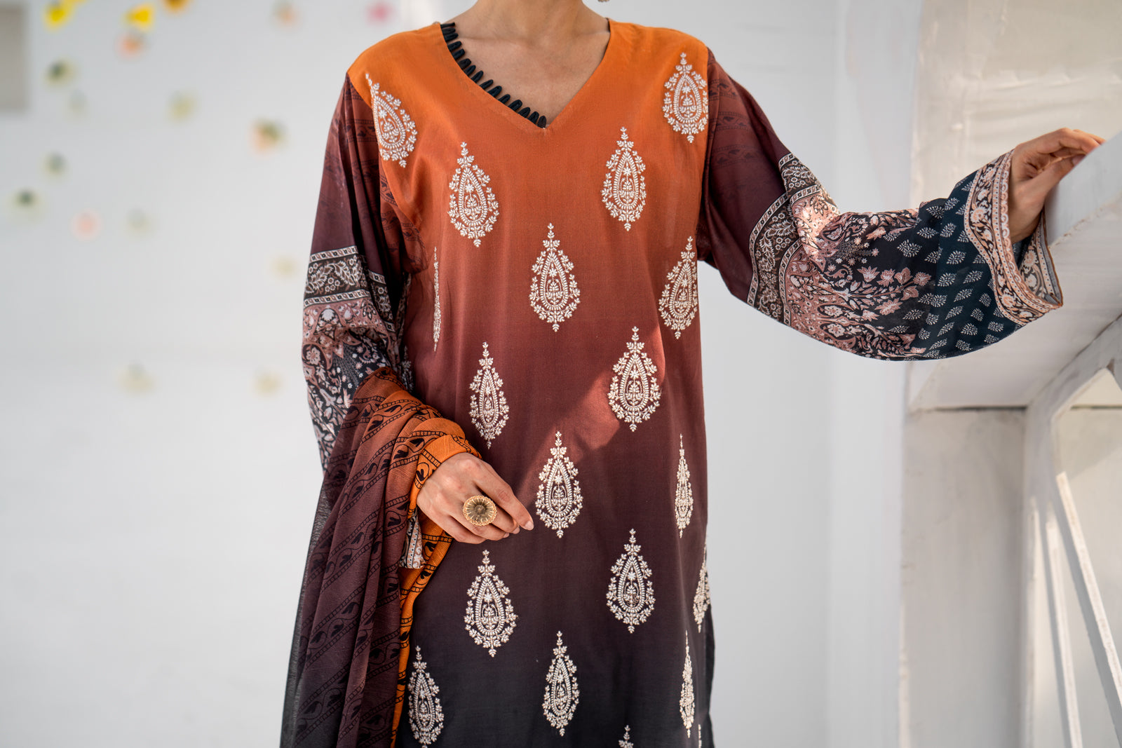 Lawn Digital print Embroidery